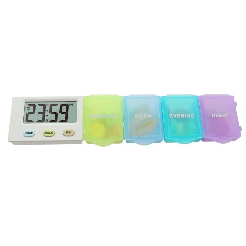 Dust-proof Separated Pill Organizer Pill Box Case Electronic Timer Alarm Clock Reminder Medicine Storage Dispenser - Image 1