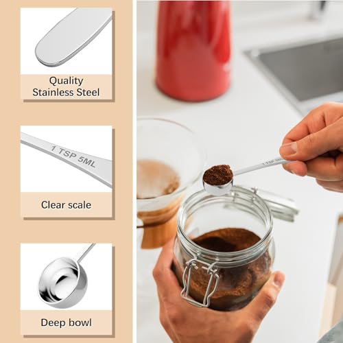 BERYLER 1PCS 1tsp(1/3tbsp, 5 ml) Single Measuring Spoon, Stainless Steel Individual Teaspoon, Metal Measure Scoop with Gift Box - Image 3