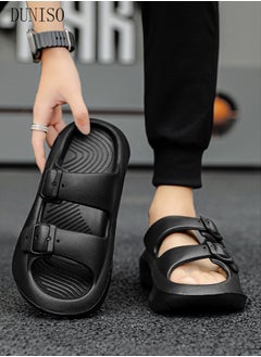 DUNISO Men's slippers Summer Sandals Lightweight Slide Sandal with Non-slip Soles Thick Sole Beach Slipper Breathable Slip-on Sandal House Flat Slipper for Indoor and Outdoor  - Image 2