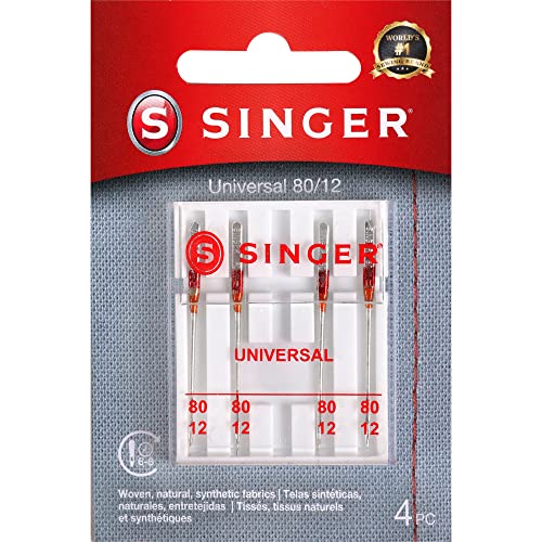 SINGER 4715 Universal Regular Point Machine Needles, Size 80/12, 4-Count - Image 1