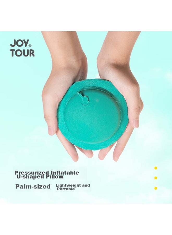 JOY TOUR Joytour U-shaped Pillow With Air Cushion, Portable Travel Neck Pillow, Neck Support, Lumbar Cushion, Sleeping Aid, Green Storage Bag Packaging  - Image 4