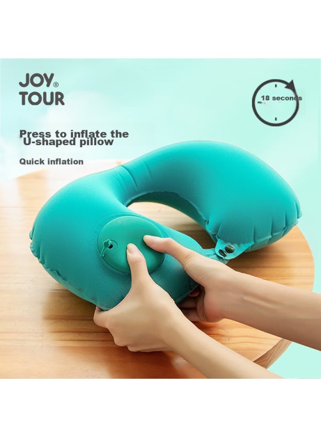 JOY TOUR Joytour U-shaped Pillow With Air Cushion, Portable Travel Neck Pillow, Neck Support, Lumbar Cushion, Sleeping Aid, Green Storage Bag Packaging  - Image 3
