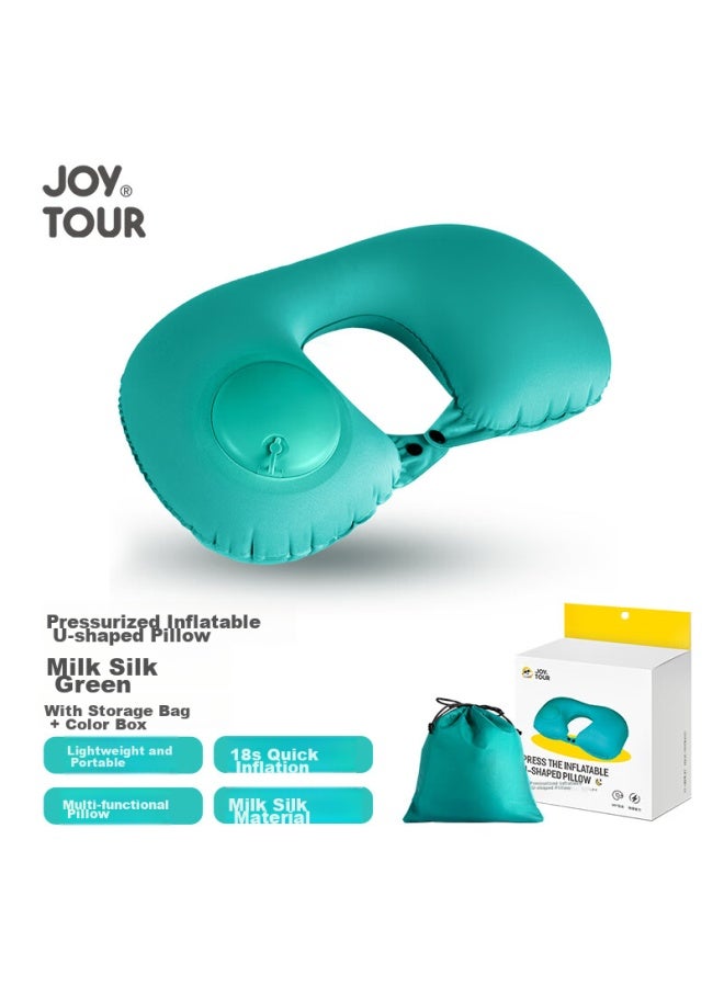 JOY TOUR Joytour U-shaped Pillow With Air Cushion, Portable Travel Neck Pillow, Neck Support, Lumbar Cushion, Sleeping Aid, Green Storage Bag Packaging  - Image 5