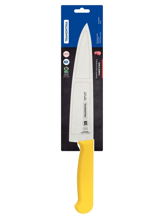 ترامونتينا سكين لحم ترامونتينا احترافي  بوصة بشفرة ستانلس ستيل ومقبض بولي بروبلين أصفر بحماية مضادة للميكروبات - Image 2