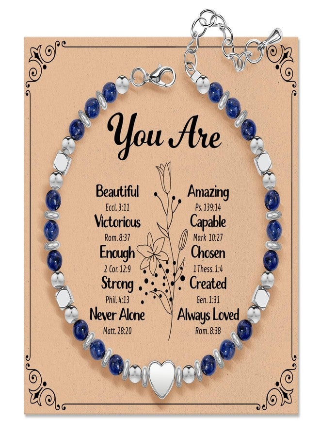 ZOKCC Inspirational Gifts Bracelets for Women Birthday: Healing Natural Stone Beaded Bracelets - Thinking of You Get Well Soon Christmas Day Gifts for Women Friends Sister Bestie Mom Daughter - Image 1