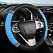 Tioollev Bling Car Steering Wheel Cover 15 Inch Rhinestones Soft Leather Elastic Steering Wheel Protector Sparkly Crystal Diamond for Women Girls Car Interior Accessories for Most Cars Blue - Image 2
