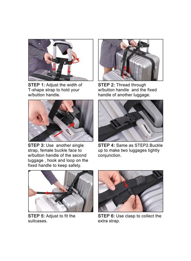 Vigorport Luggage Connector Straps,Add a Bag Suitcase Strap Belt, Clip Link,Multi Adjustable 1.5" W Travel Attachment Accessories for Carry on Bag Stacker -2Pack(Extended Size) - Image 5