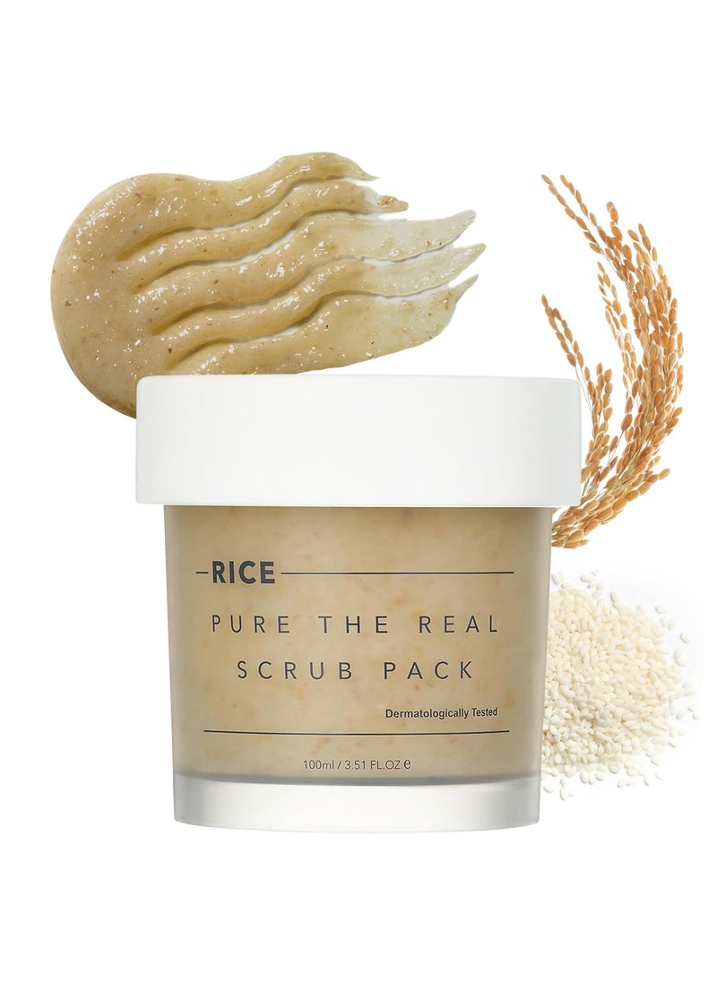 THANKYOU FARMER THANKYOU FARMER Rice Pure The Real Scrub Pack Korean Facial Scrub Vegan Selfheating Formula Special Homespa Gentle Exfoliating Face Scrub Dermatologist Tested 351 floz 100ml 