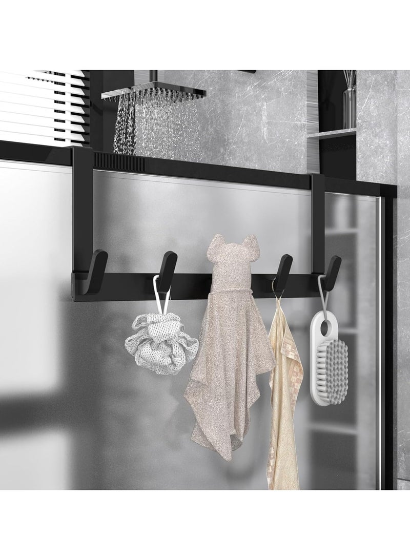SYOSI Over the Door Hook Rack with 5 Hooks, Versatile Door Hanger for Coats, Towels, Bags, Keys, Ideal for Bathroom, Bedroom, Behind Back of Door, Black  - Image 5