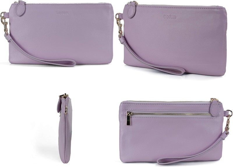 befen Genuine Leather Wristlet Clutch RFID Blocking Bag Cell Phone Wallet Purse Wristlet Wallet Purses and Handbags for Women - Image 4