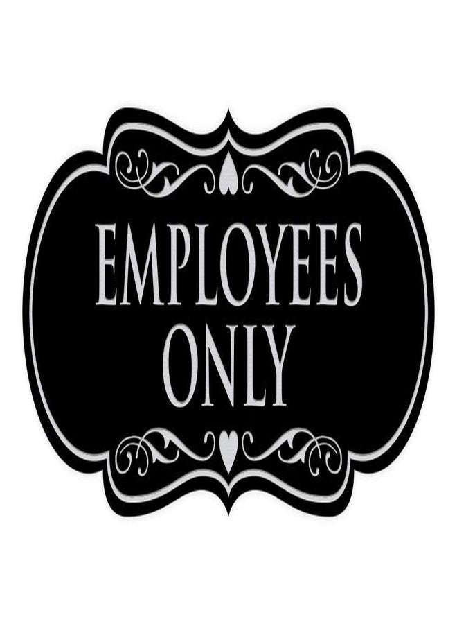 All Quality Designer EMPLOYEES ONLY Sign | Easy Installation | Office or Business Signs | Workplace Safety - Black/Silver - Large (1 Pack) - Image 1