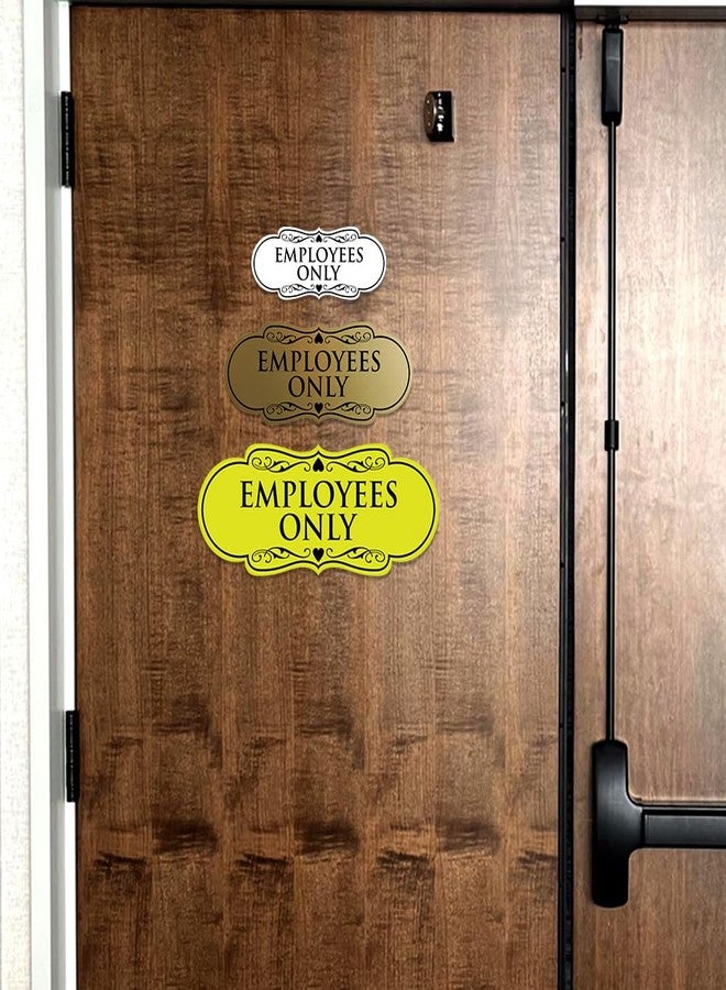 All Quality Designer EMPLOYEES ONLY Sign | Easy Installation | Office or Business Signs | Workplace Safety - Black/Silver - Large (1 Pack) - Image 4