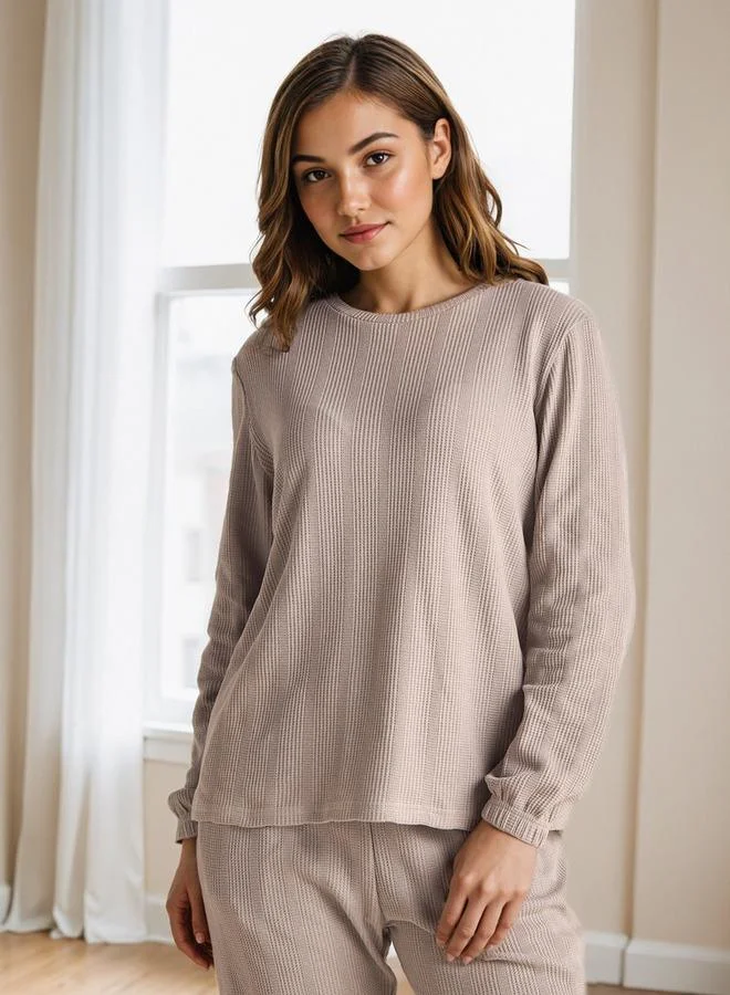 Splash FAV Waffle Textured Pyjama Set