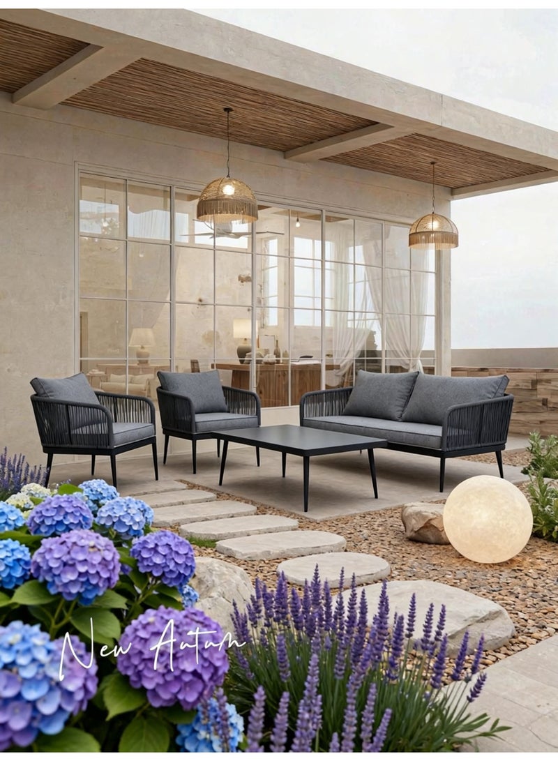 Broyhome 4-Seater Patio Furniture Outdoor Sofa Set Modern Garden Furniture , Sunproof & Waterproof - Image 4