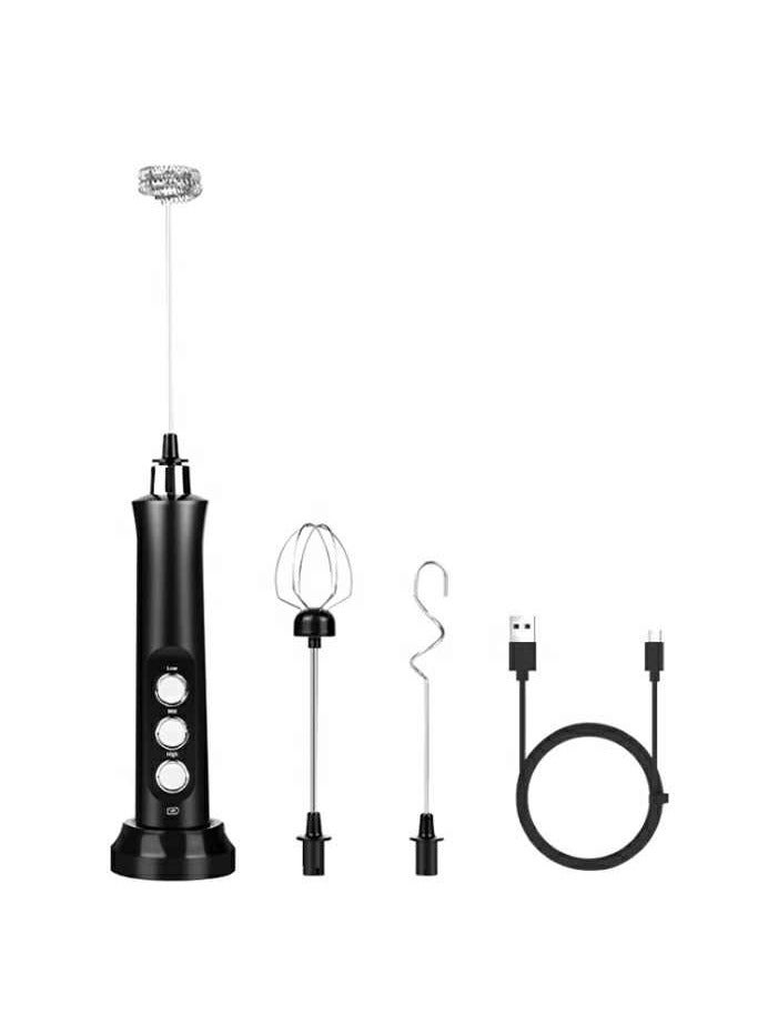 بيوينتي صانع رغوة الحليب الاحترافي، 3 مستويات سرعة، USB لإعادة شحن رغوة الحليب، صانع رغوة الحليب من الفولاذ المقاوم للصدأ مع حامل - Image 4