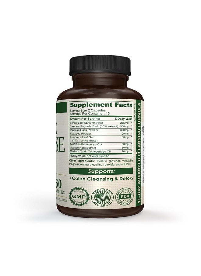 AMVILAB - AMVILAB - Detox Cleanse - Colon Detox - Supports Healthy Bowel Movement & Detox - Gut & Colon Detox Cleanse - Natural Laxative for Constipation - Reduce Bloating - Dietary Supplement - 30 Capsules - Image 1