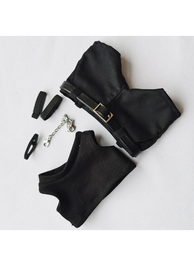 20cm Doll Clothes Mirror Men's Group Jiang Tao Same Style Lu Hanting Cotton Doll Clothes LV Jue An Cotton Doll Clothes-Specifications:20CM-Color:20CM Black Collar Vest 7-piece Set  - Image 1