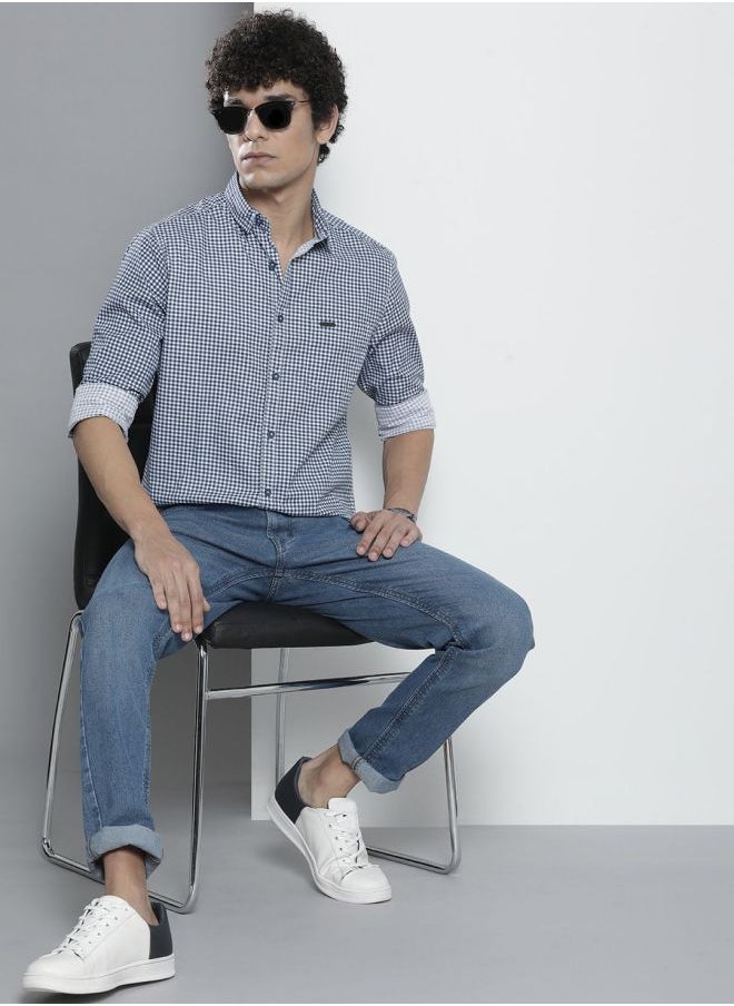 The Indian Garage Co Men Regular Fit Checkered Full Sleeves Cutaway Collar Casual Shirt  - Image 5