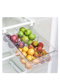 KASTWAVE Small Fridge Drawer Organizer, Mini Refrigerator Drawers Storage Box,  Fit for Fridge Shelf Under, Pull Out Refrigerator Storage Drawers for Food, Drinks, Dividers Are Removable, 0.6" (4-grid)  - Image 2