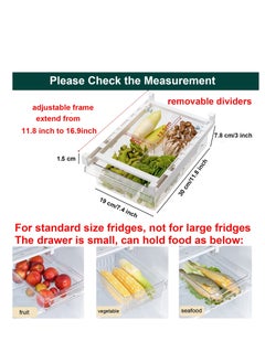 KASTWAVE Small Fridge Drawer Organizer, Mini Refrigerator Drawers Storage Box,  Fit for Fridge Shelf Under, Pull Out Refrigerator Storage Drawers for Food, Drinks, Dividers Are Removable, 0.6" (4-grid)  - Image 3