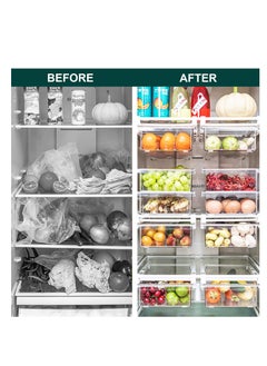 KASTWAVE Small Fridge Drawer Organizer, Mini Refrigerator Drawers Storage Box,  Fit for Fridge Shelf Under, Pull Out Refrigerator Storage Drawers for Food, Drinks, Dividers Are Removable, 0.6" (4-grid)  - Image 5