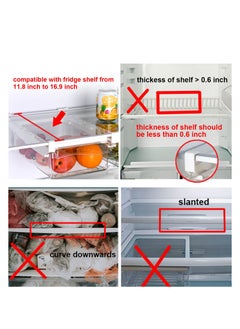KASTWAVE Small Fridge Drawer Organizer, Mini Refrigerator Drawers Storage Box,  Fit for Fridge Shelf Under, Pull Out Refrigerator Storage Drawers for Food, Drinks, Dividers Are Removable, 0.6" (4-grid)  - Image 4