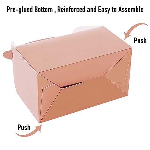 Oletx 30-Pack Rose Gold Party Favor Treat Boxes, Goodie Gable Paper Gift Boxes with Handles. Perfect for Wedding, Birthday, Graduation, Babyshower - Image 4