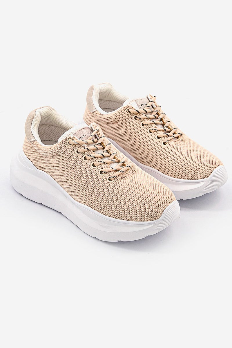 Rebecca Minkoff Women Blooming Dales Lace Up Shoes, Peach  - Image 1
