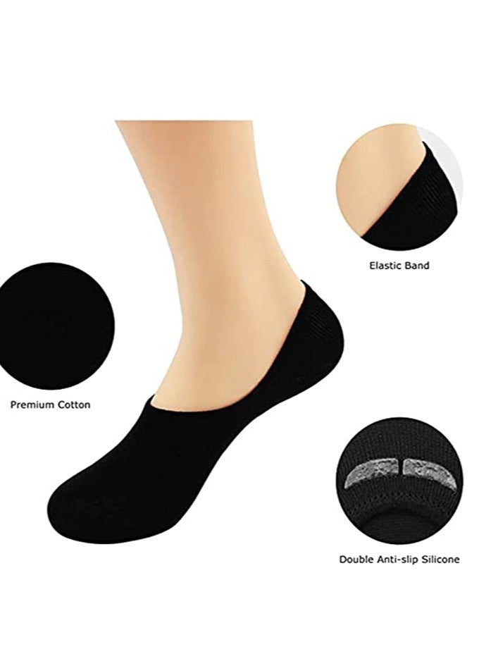 Women’s Low Cut Non Slip No Show Socks, Women's No Show Socks with Reinforced Toe Non Slip Thin Invisible Flat Boat Liner Low Cut Cotton (3 Pairs)