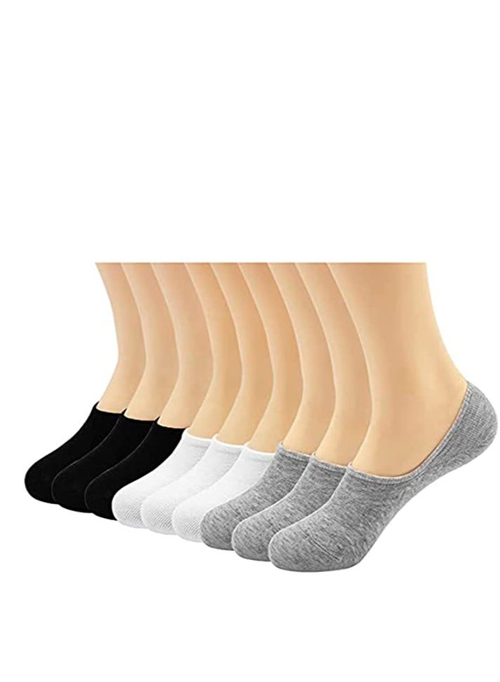 Women’s Low Cut Non Slip No Show Socks, Women's No Show Socks with Reinforced Toe Non Slip Thin Invisible Flat Boat Liner Low Cut Cotton (3 Pairs)
