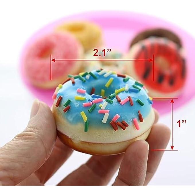 FUIN 6 pcs Fake Donut, Artificial Donut for Display, Donut Stress Ball, High Simulation Artificial Dummy Foods, Studio Photo Prop DIY Decoration Accessories, Donut Decompression Toy for Adults Kids - Image 2