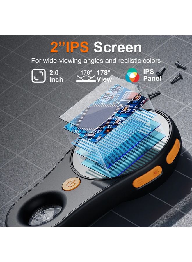 White Portable Digital Microscope 500X Magnification 2 Inch IPS Screen USB Battery Powered - Image 3