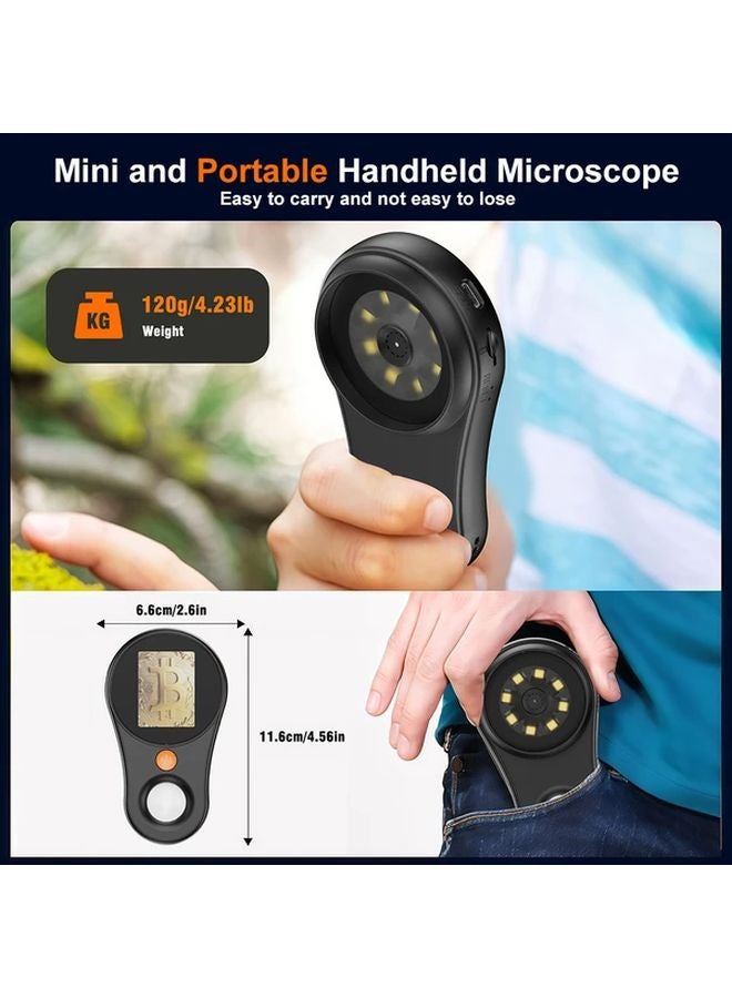 White Portable Digital Microscope 500X Magnification 2 Inch IPS Screen USB Battery Powered - Image 5