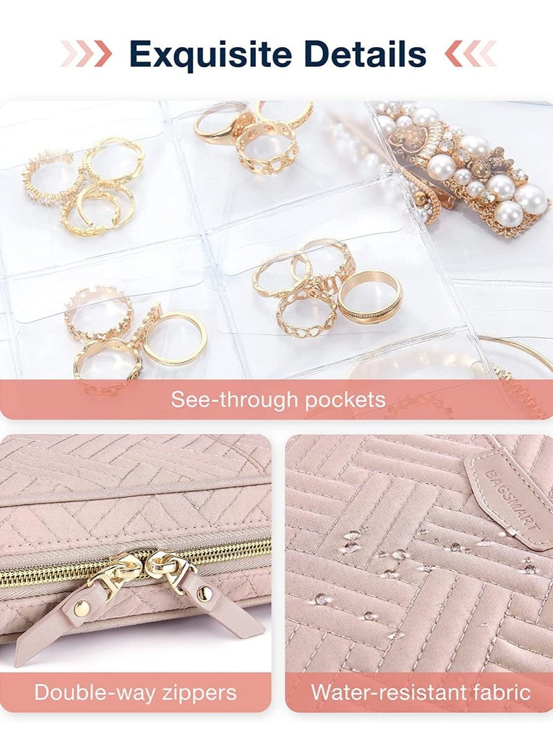 MIXDE Jewelry Travel Organizer Travel Organizer Case Transparent Jewelry Storage Book Ring Binder Jewelry Bags Clear Booklet Zipper Pouch Bag for Necklaces, Earrings, Rings, Bracelets - Image 5