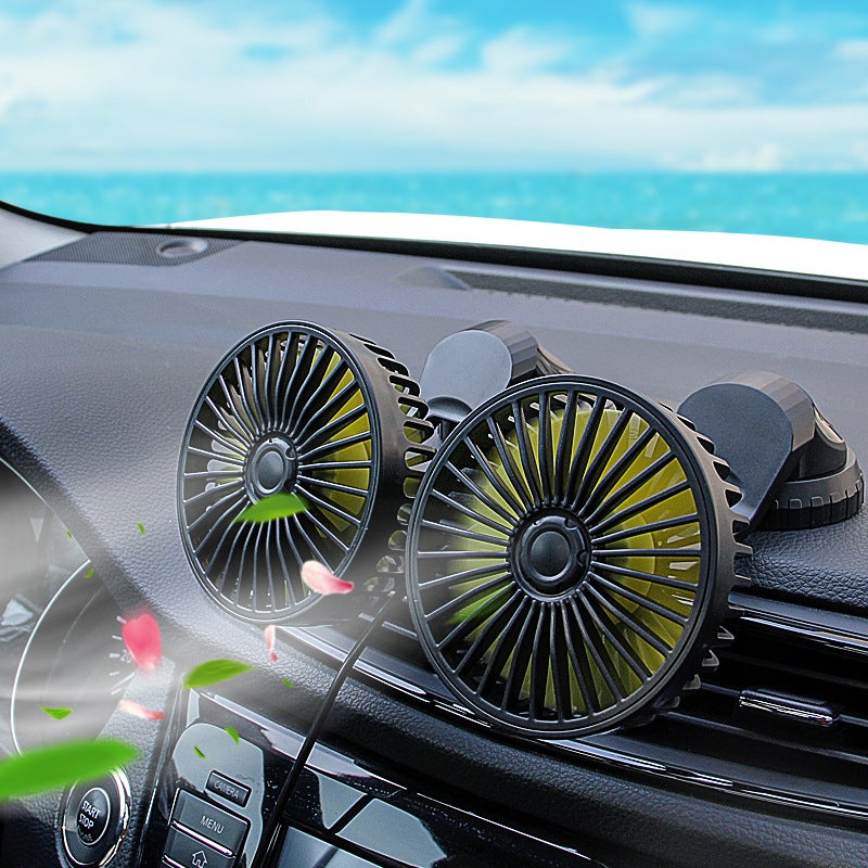 Car Fan, Dual Head USB, for Car Seat - Image 3
