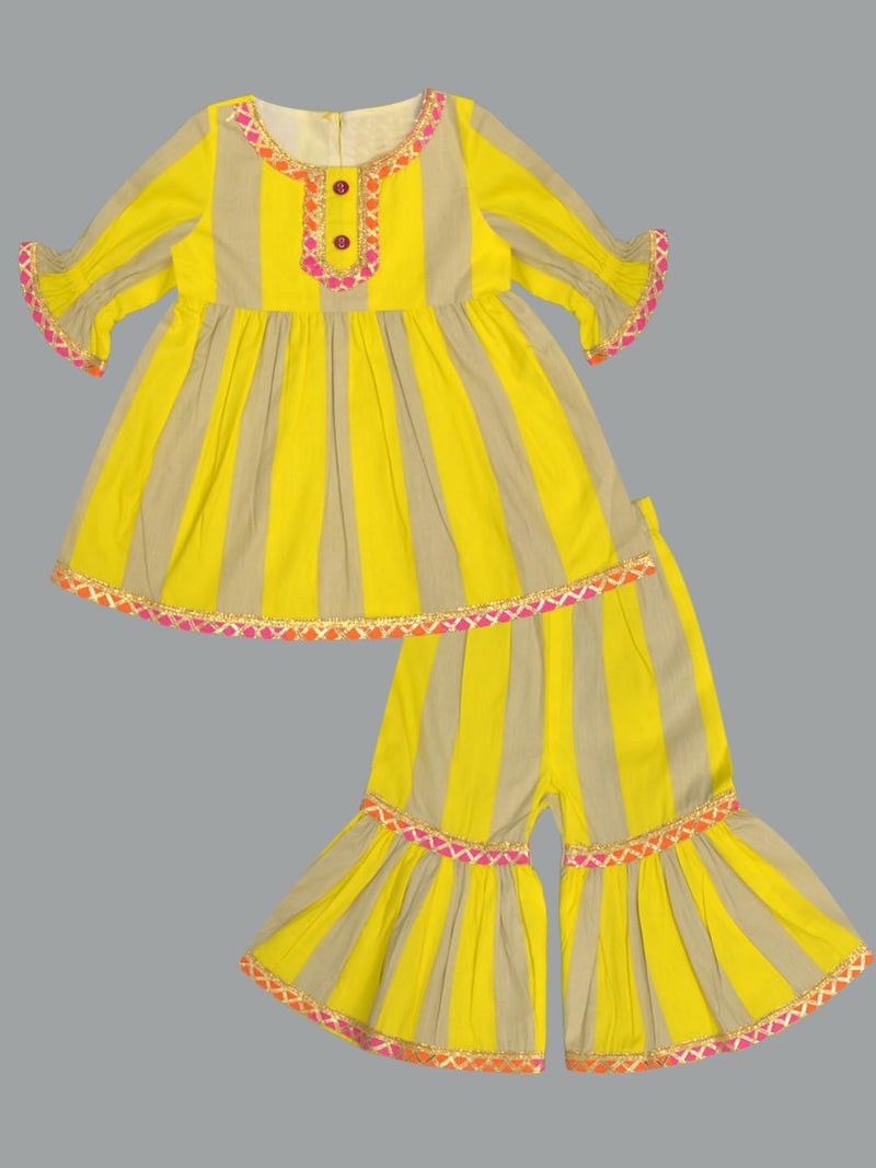 A.T.U.N. (ALL THINGS UBER NICE) Baby Girls Printed Kurti and Sharara Set | Stylish Clothing Set - Image 3