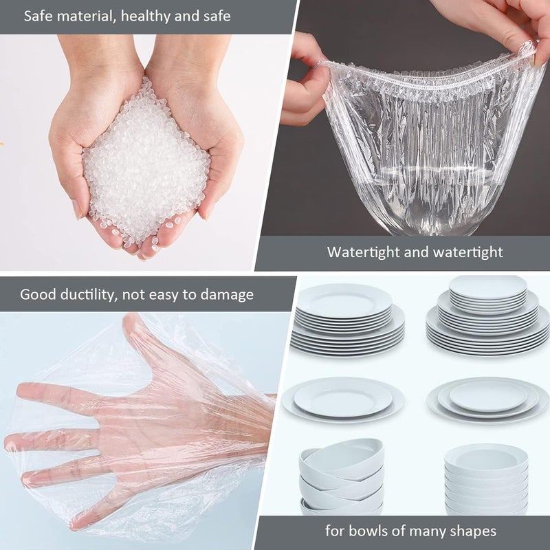 Doville Doville fresh keeping bags100 Pcs Reusable Elastic Food Storage Covers with Stretch Adjustable Bowl Lids Universal Kitchen Wrap Seal Bags for Cover Food Vegetables Fridge Storage Pack of 1  - Image 3