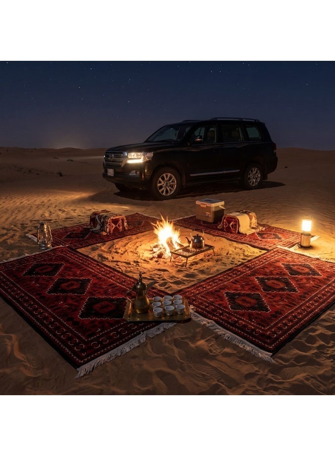 SEGADTY Red carpet from Segadty, Set of 4 outdoor rugs, Soft and lightweight and easy to carry for trips, majlis rug and outdoor mat, 90×150 Or 200×90 cm - Image 5