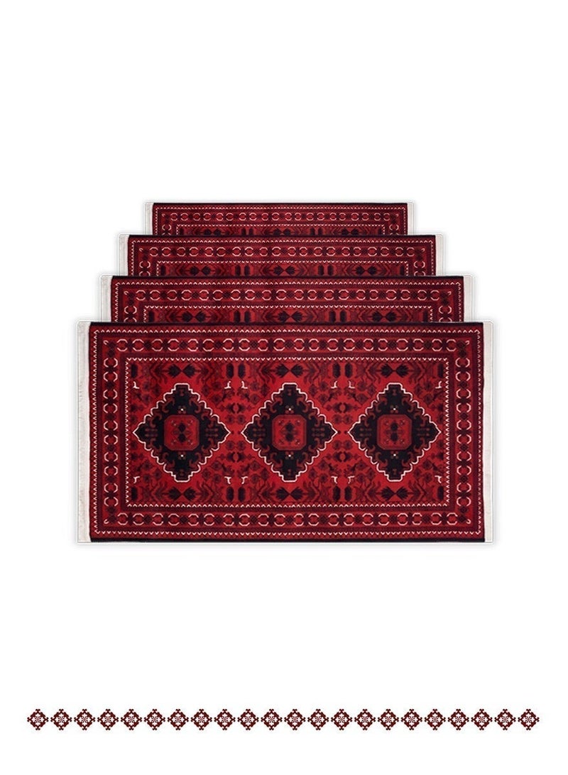 SEGADTY Red carpet from Segadty, Set of 4 outdoor rugs, Soft and lightweight and easy to carry for trips, majlis rug and outdoor mat, 90×150 Or 200×90 cm - Image 2