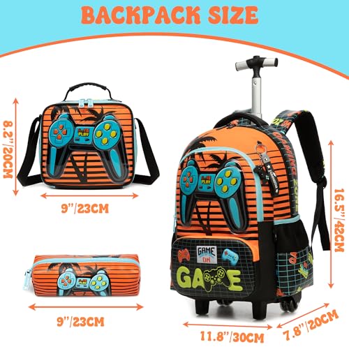 Meetbelify Boys Rolling Backpack with Wheels for Elementary Preschool Students Kids Travel Luggage Carry on Backpack for Boys Ages 6-8 - Image 2