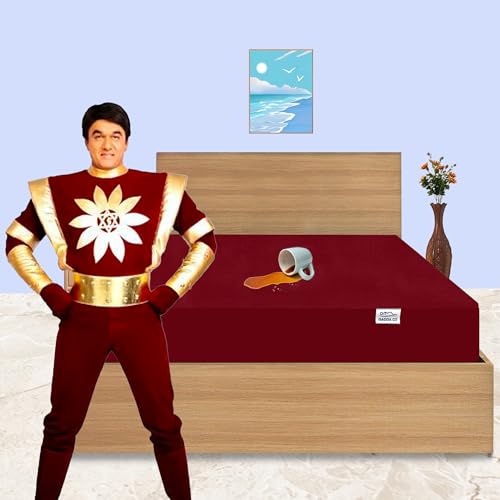 GADDA CO Ultra Soft Cotton Terry Waterproof Mattress Protector for Queen Bed | Breathable & Hypoallergenic Mattress Cover | Fits 72x60 inch (6x5 ft) Bed | Maroon, Pack of 1 - Image 3