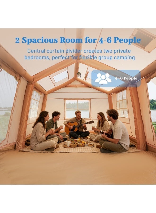 Pakicetus 12㎡ Luxury Camping Tent with Large Extended Canopy | 4-6 Person Glamping Tent for Desert & Outdoor Adventures - Image 4