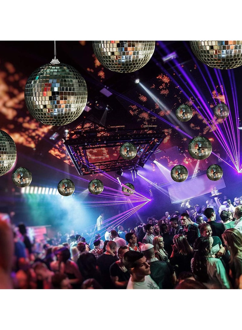 GoodTool 12pcs Mini Mirror Disco Ball Decorations Ball Reflective Mirror Balls with Hanging String 3cm Silver Glitter Ball Hanging Ball for Parties Weddings Family Party Decoration - Image 4