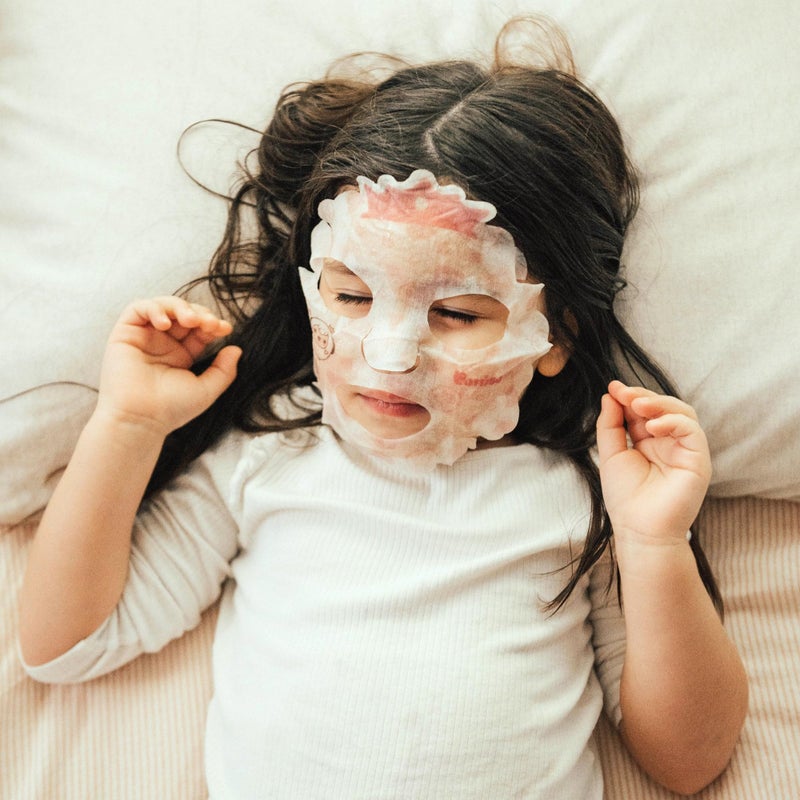 Puttisu Real Fruit Facial Mask Sheet for Kids, Children - Made with 100% Cotton, Moisturize, Sooths and Hydrates Skin (Strawberry- Pack of 7) - Image 3