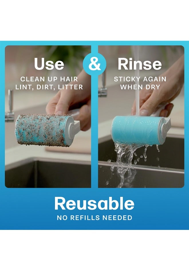 Washable Reusable Lint Roller, Large & Mini Pet Hair Remover with Cover for Clothes Car Seats - Image 2