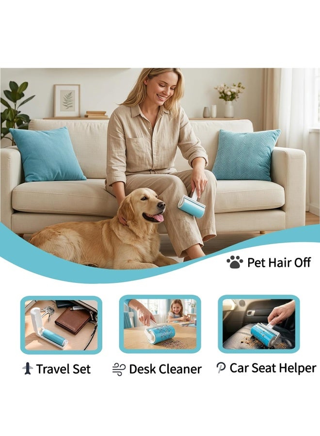 Washable Reusable Lint Roller, Large & Mini Pet Hair Remover with Cover for Clothes Car Seats - Image 4