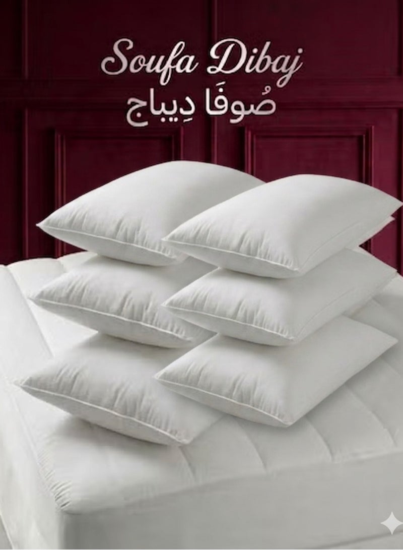 صوفة ديباج 6 قطع | مخده نوم طويلة سادة من مايكروفايبر - أبيض 150x50سم - Image 1