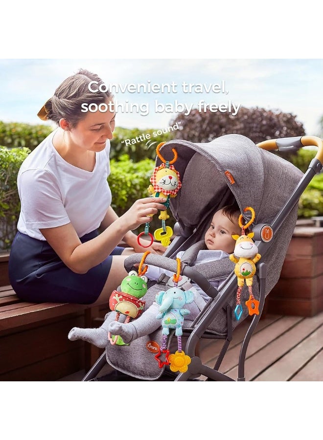 TUMAMA ألعاب توماما للأطفال من 0، 3، 6، 9، 12 شهرًا، جرس يد للأطفال، رُجّاجات ناعمة من القماش، ألعاب عربية للأطفال الرضع، هدايا عيد ميلاد للمولود الجديد، 4 قطع - Image 1