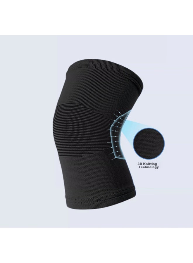 Chidong Professional Children's Sports Knee And Elbow Pads, Basketball Running Roller Skating Knee Football Anti-fall Joint Protectors, Black Size S - Image 2