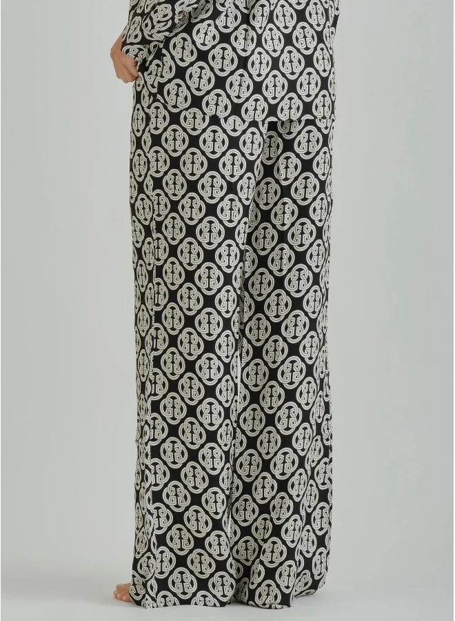 غانت Gant Ramadan Collection  Women's Black Drawstring Printed Pants